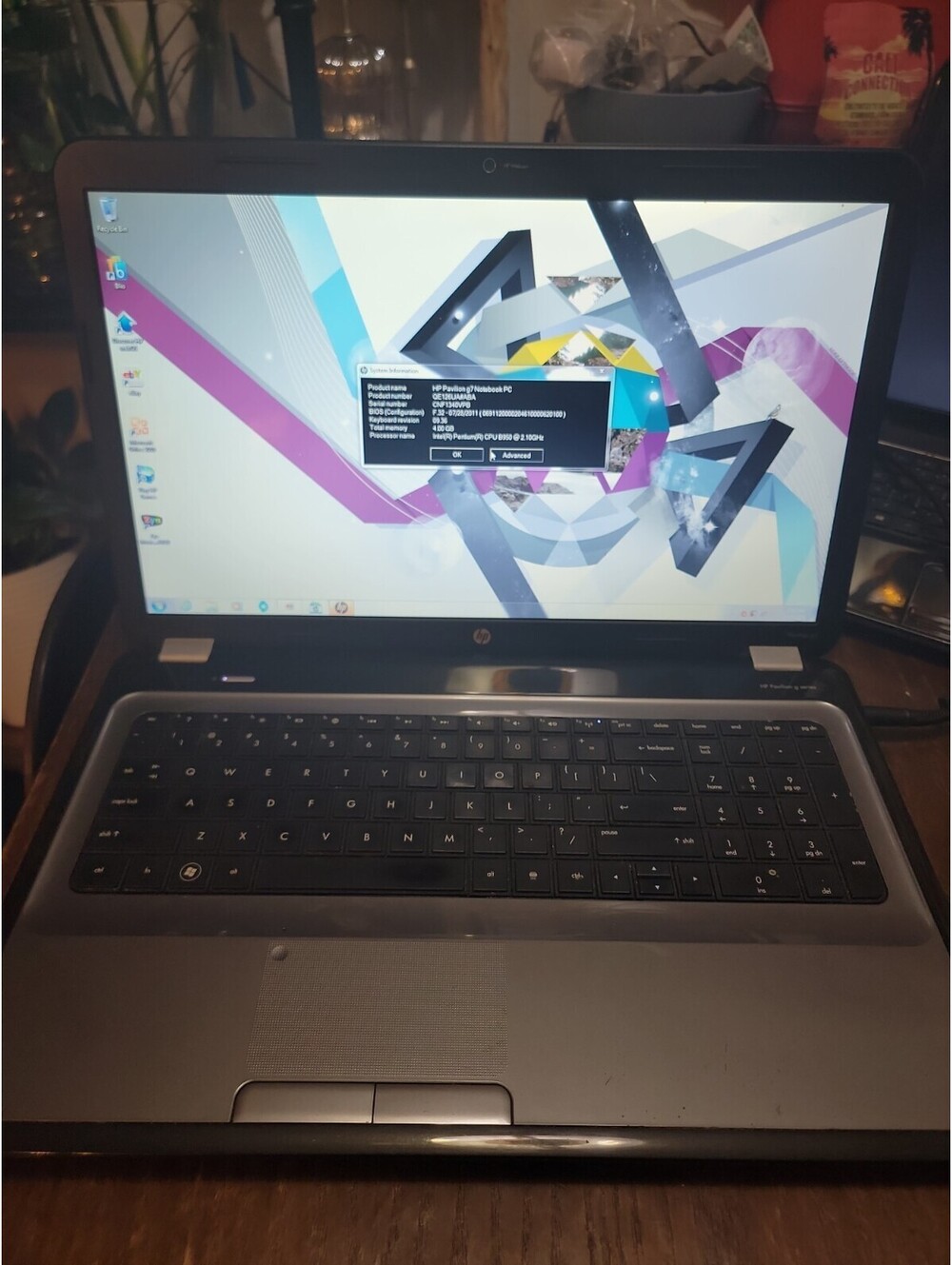 17" HP Pavilion g7-1310us Core i3-2350M 8GB 128GB SSD WEBCAM BLUETOOTH 1600x900